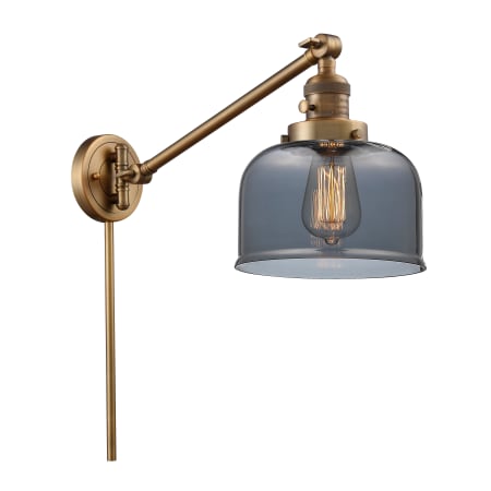 A large image of the Innovations Lighting 237 Large Bell Brushed Brass / Plated Smoked
