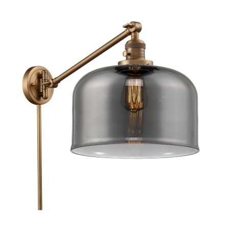 A large image of the Innovations Lighting 237 X-Large Bell Brushed Brass / Smoked