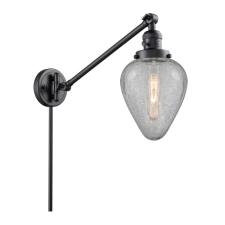 A large image of the Innovations Lighting 237 Geneseo Matte Black / Clear Crackle