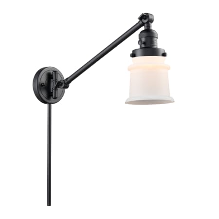 A large image of the Innovations Lighting 237 Small Canton Matte Black / Matte White