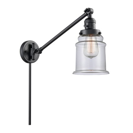 A large image of the Innovations Lighting 237 Canton Matte Black / Clear