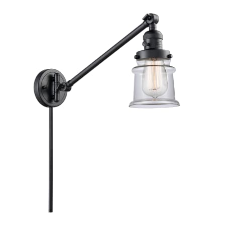 A large image of the Innovations Lighting 237 Small Canton Matte Black / Clear