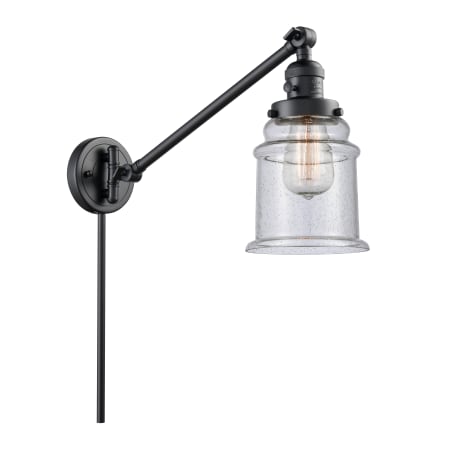 A large image of the Innovations Lighting 237 Canton Matte Black / Seedy