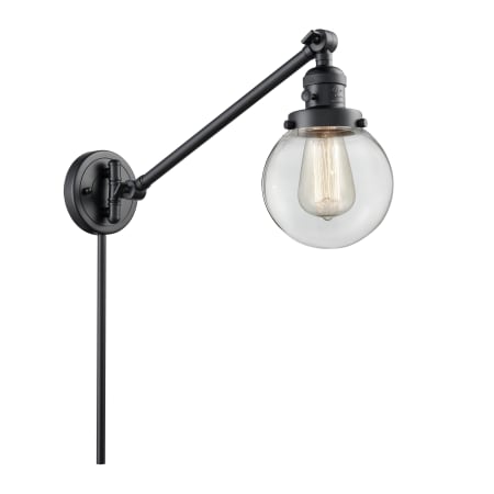 A large image of the Innovations Lighting 237-6 Beacon Matte Black / Clear