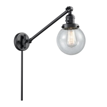 A large image of the Innovations Lighting 237-6 Beacon Matte Black / Seedy