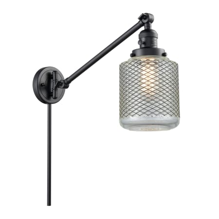 A large image of the Innovations Lighting 237 Stanton Matte Black / Wire Mesh