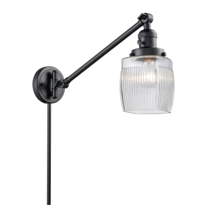 A large image of the Innovations Lighting 237 Colton Matte Black / Clear Halophane