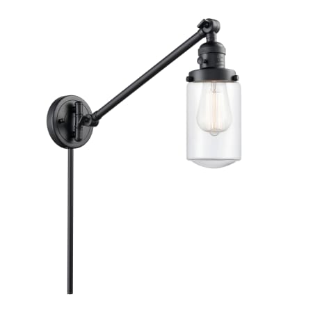 A large image of the Innovations Lighting 237 Dover Matte Black / Clear