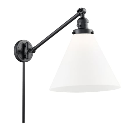 A large image of the Innovations Lighting 237 X-Large Cone Matte Black / Matte White Cased