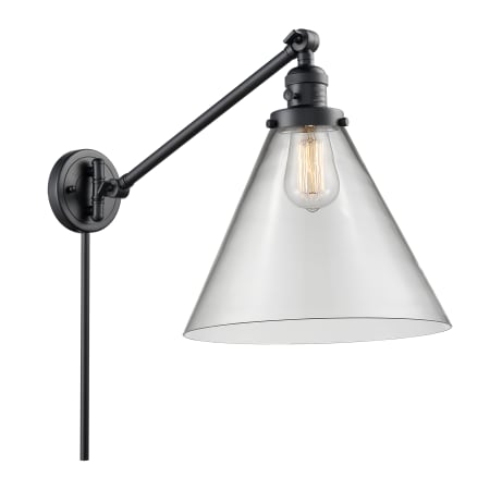 A large image of the Innovations Lighting 237 X-Large Cone Matte Black / Clear