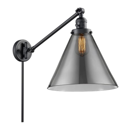 A large image of the Innovations Lighting 237 X-Large Cone Matte Black / Smoked