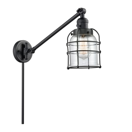 A large image of the Innovations Lighting 237 Small Bell Cage Matte Black / Clear