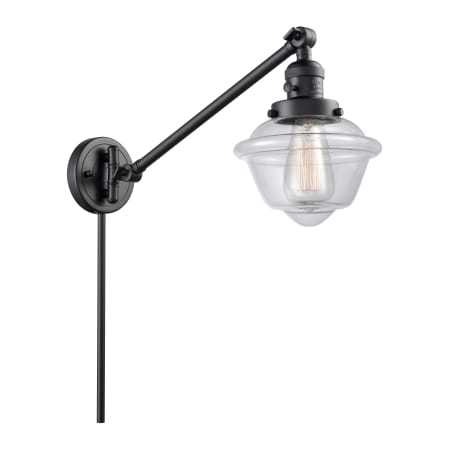 A large image of the Innovations Lighting 237 Small Oxford Matte Black / Clear