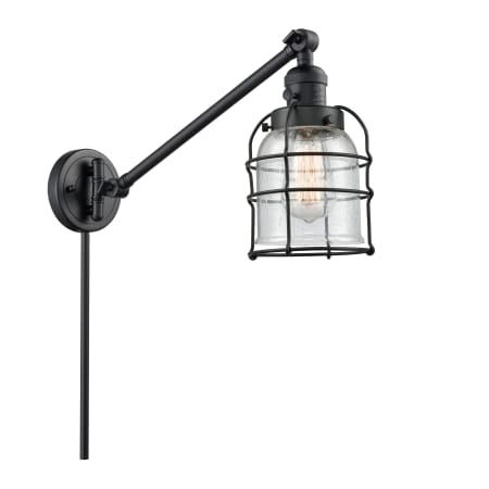 A large image of the Innovations Lighting 237 Small Bell Cage Matte Black / Seedy