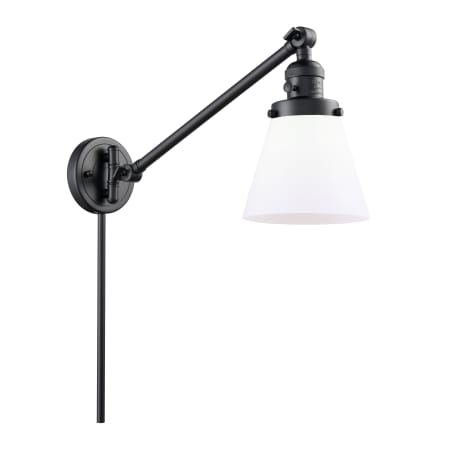 A large image of the Innovations Lighting 237 Small Cone Matte Black / Matte White
