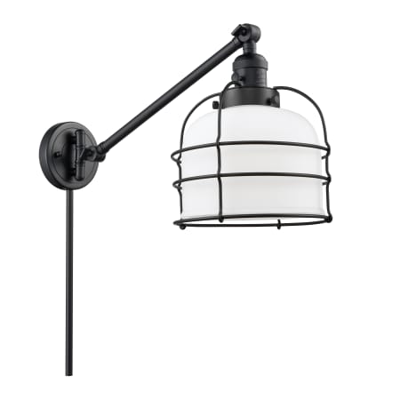 A large image of the Innovations Lighting 237 Large Bell Cage Matte Black / Matte White Cased