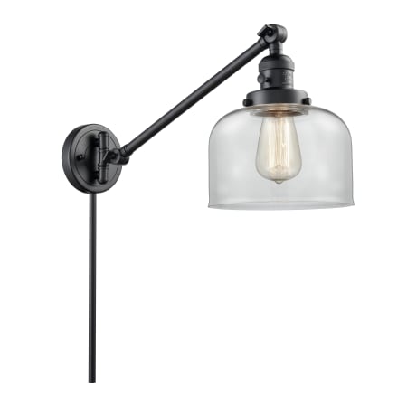 A large image of the Innovations Lighting 237 Large Bell Matte Black / Clear