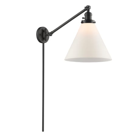 A large image of the Innovations Lighting 237 X-Large Cone Oil Rubbed Bronze / Matte White Cased