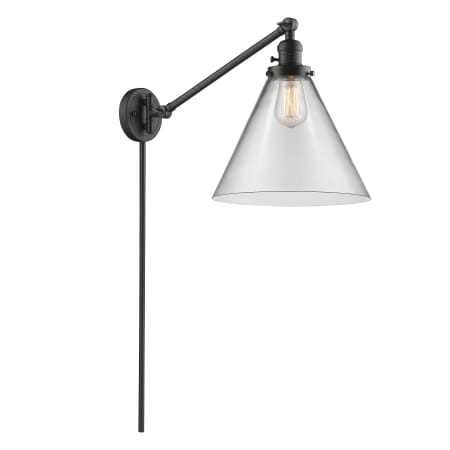 A large image of the Innovations Lighting 237 X-Large Cone Oil Rubbed Bronze / Clear
