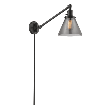 A large image of the Innovations Lighting 237 Large Cone Oiled Rubbed Bronze / Smoked