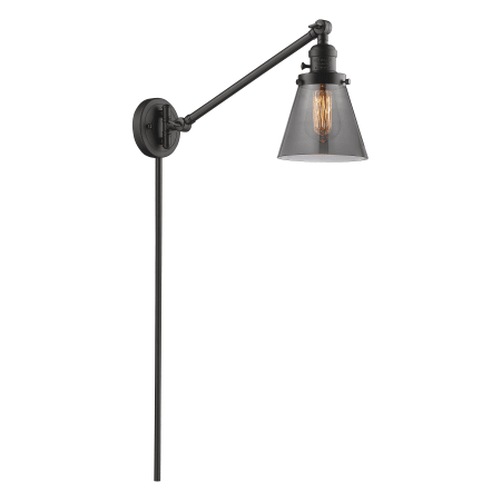 A large image of the Innovations Lighting 237 Small Cone Oiled Rubbed Bronze / Smoked