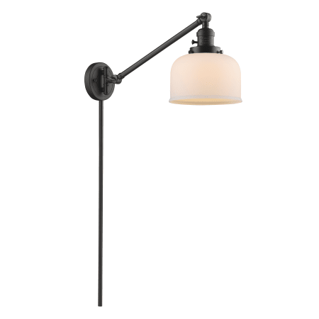 A large image of the Innovations Lighting 237 Large Bell Oiled Rubbed Bronze / Matte White Cased