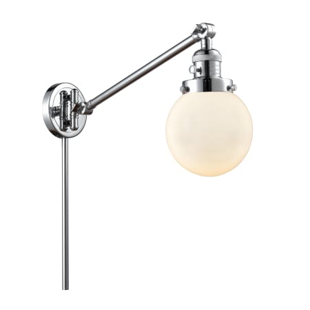 A large image of the Innovations Lighting 237-6 Beacon Polished Chrome / Matte White