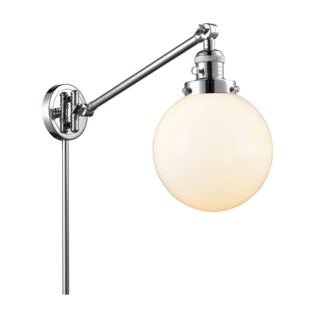 A large image of the Innovations Lighting 237-8 Beacon Polished Chrome / Matte White