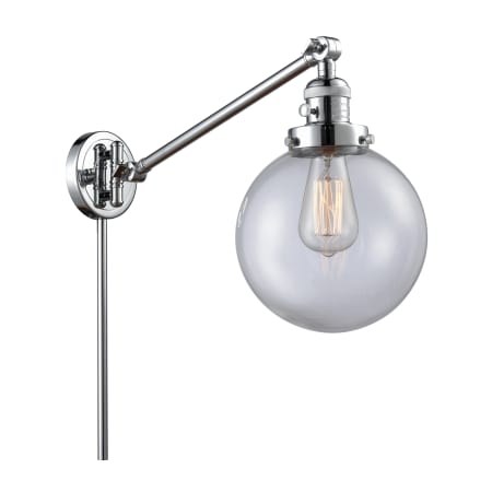 A large image of the Innovations Lighting 237-8 Beacon Polished Chrome / Clear