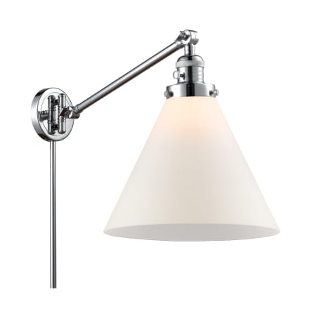 A large image of the Innovations Lighting 237 X-Large Cone Polished Chrome / Matte White Cased