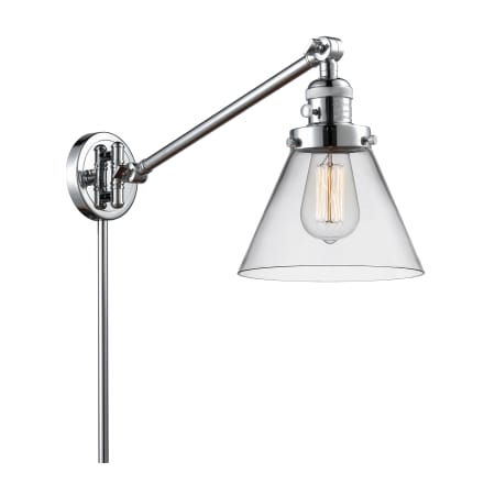 A large image of the Innovations Lighting 237 Large Cone Polished Chrome / Clear