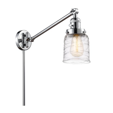 A large image of the Innovations Lighting 237-25-8 Bell Sconce Polished Chrome / Deco Swirl