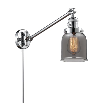 A large image of the Innovations Lighting 237 Small Bell Polished Chrome / Plated Smoked