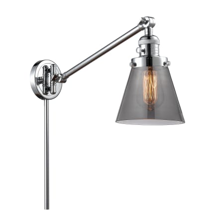 A large image of the Innovations Lighting 237 Small Cone Polished Chrome / Smoked