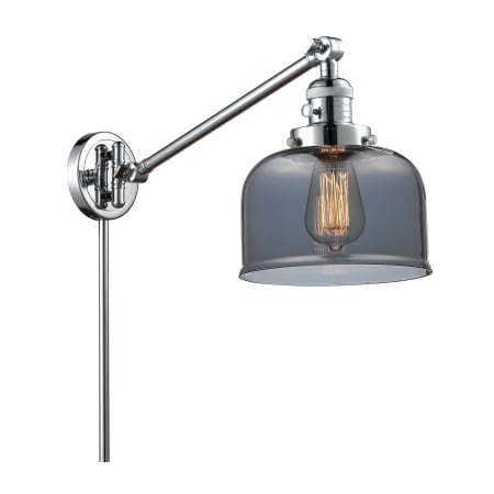 A large image of the Innovations Lighting 237 Large Bell Polished Chrome / Plated Smoked