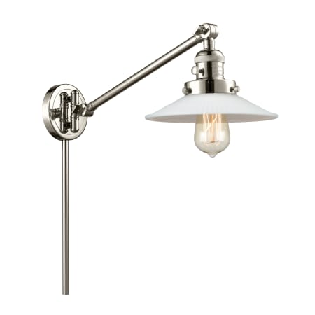 A large image of the Innovations Lighting 237 Halophane Polished Nickel / Matte White