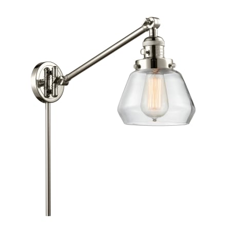 A large image of the Innovations Lighting 237 Fulton Polished Nickel / Clear