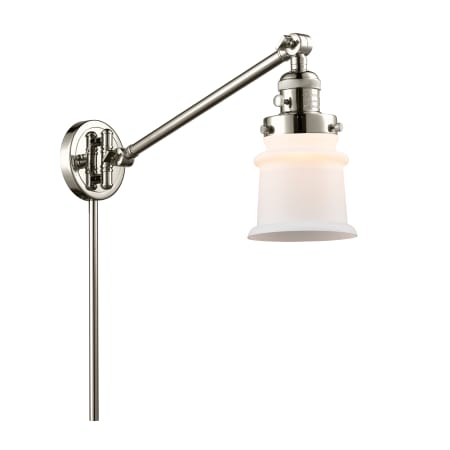 A large image of the Innovations Lighting 237 Small Canton Polished Nickel / Matte White