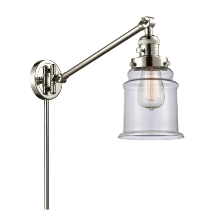 A large image of the Innovations Lighting 237 Canton Polished Nickel / Clear