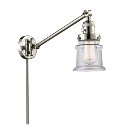 A large image of the Innovations Lighting 237 Small Canton Polished Nickel / Clear