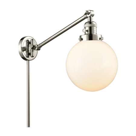 A large image of the Innovations Lighting 237-8 Beacon Polished Nickel / Matte White