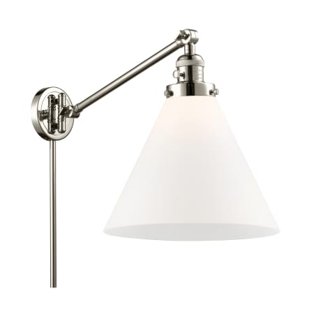 A large image of the Innovations Lighting 237 X-Large Cone Polished Nickel / Matte White Cased