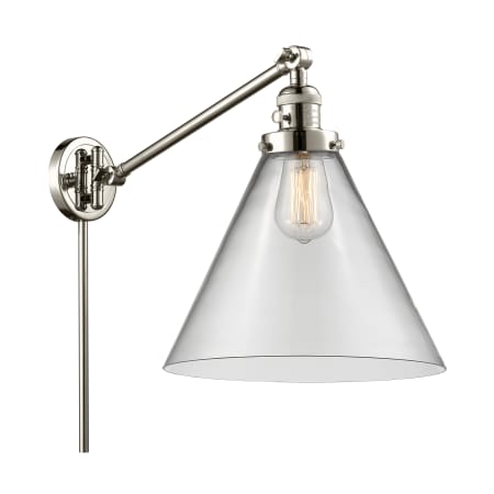 A large image of the Innovations Lighting 237 X-Large Cone Polished Nickel / Clear