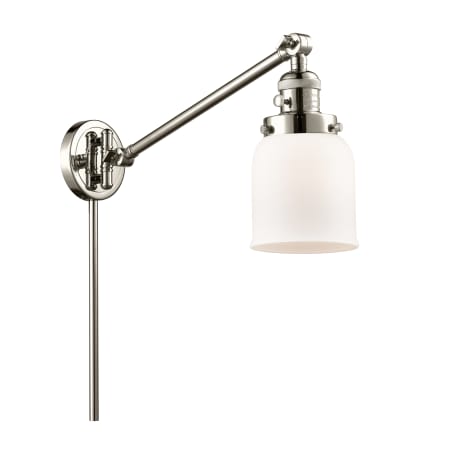 A large image of the Innovations Lighting 237 Small Bell Polished Nickel / Matte White