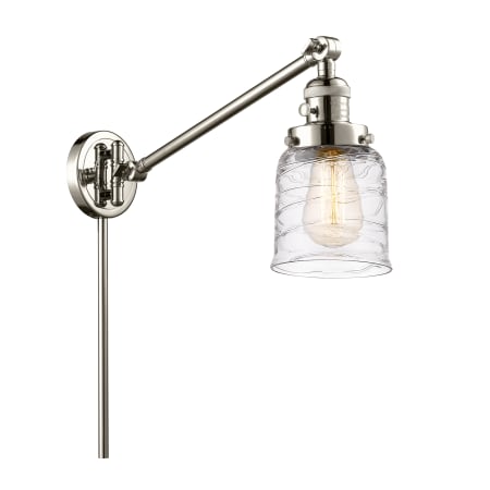 A large image of the Innovations Lighting 237-25-8 Bell Sconce Polished Nickel / Deco Swirl