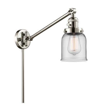 A large image of the Innovations Lighting 237 Small Bell Polished Nickel / Clear