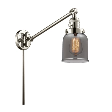 A large image of the Innovations Lighting 237 Small Bell Polished Nickel / Plated Smoked