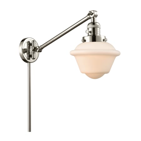 A large image of the Innovations Lighting 237 Small Oxford Polished Nickel / Matte White