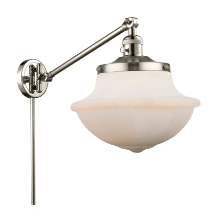 A large image of the Innovations Lighting 237 Large Oxford Polished Nickel / Matte White Cased