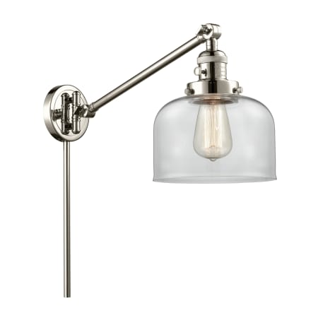 A large image of the Innovations Lighting 237 Large Bell Polished Nickel / Clear